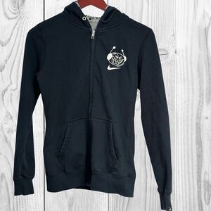 Nike Air Max Boys Hoodie L Black‎ White Alien Logo Full Zip Rare